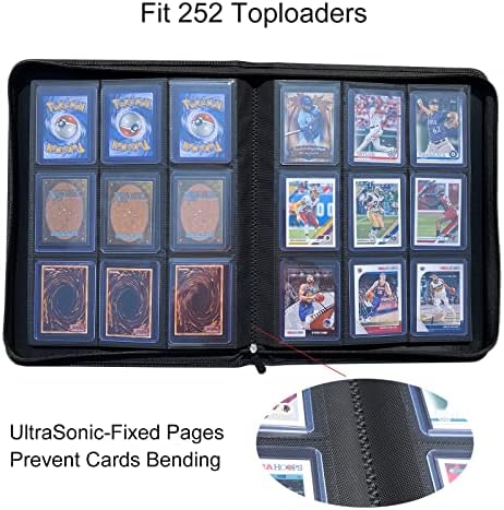 Rieton Toploader Binder, 250 + džepovi Top Loader kutija za skladištenje za trgovačke kartice, dvostrani