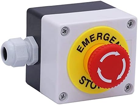 UNCASO 22mm 2 NC crveni znak gljive hitne jedinice prekidač gumba prekidač 10A 440V STOP prekidač