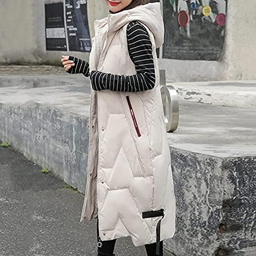 Ženska puna boja na dugim kaputima bez rukava bez rukava dugačak kaput nepravilna moda Drži topla jaknu