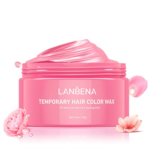 Vosak za kosu, LANBENA Flamingo Pink vosak za kosu za privremenu boju kose Dye vosak za muškarce i žene,