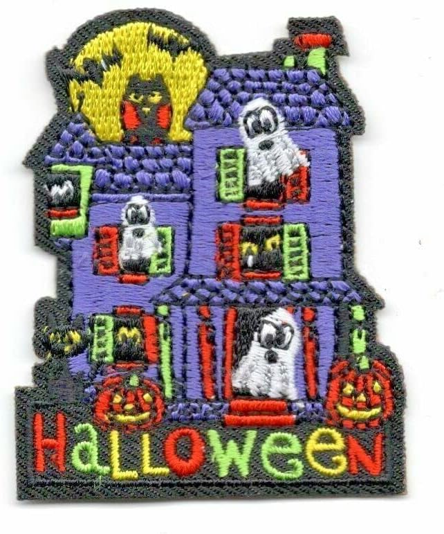 Halloween Gvožđe na patch ukletskoj kući vještica zastrašujući trik duhova ili liječenje