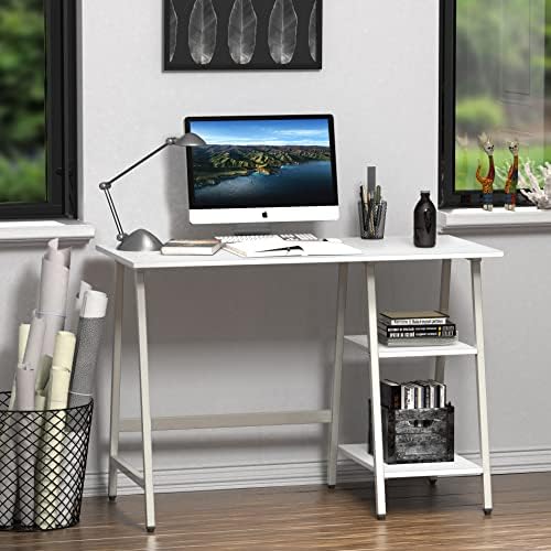 SHW Trestle računarski sto za kućnu kancelariju, bijeli