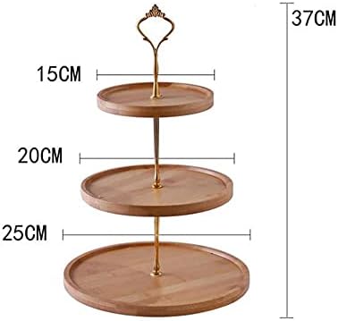 3-slojni drveni stalak za torte okruglog oblika vrhunski restoran drveni Luksuzni poslužavnici, dim Sum