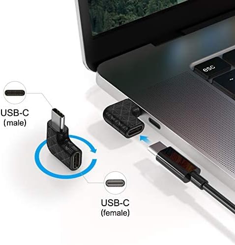 USB C Adapter pod pravim uglom, 90 stepeni USB C na USB Tip-C muški na ženski Adapter . Podrška USB-C 3.1