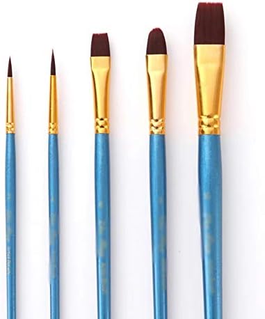 Walnuta 5pcs / lot akvarel patterbrush set Drvena ručka najlonska četka za boju olovka Profesionalno ulje