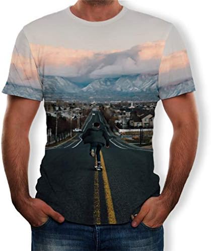 Bmisegm Dress Shirt for Men Men Summer Full 3D Printed T Shirt Plus Size s-3XL Cool Printing Top bluza