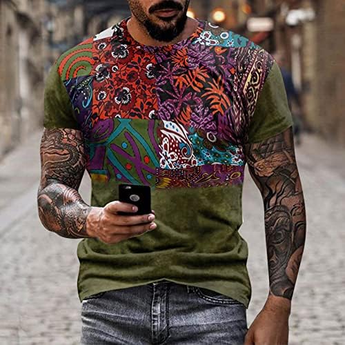 XXBR vojnik majica kratkih rukava za mens, ljetna ulica 3D Aztec Boho grafički tee vrhovi retro mišića casual