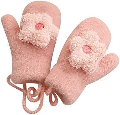 Zimske tople rukavice 2022 zimske nove pletene plišane Cartoon Flower slatke dječije rukavice Finger warm
