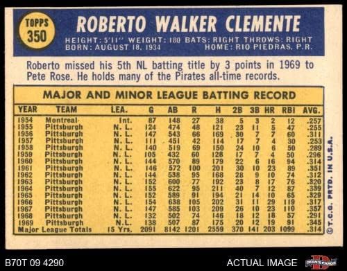 TOPPS 1970 350 Roberto Clemente Pirates Hall-of Fame 4 - VG / EX B70T 09 4290 - Bejzbol kartice u ploči