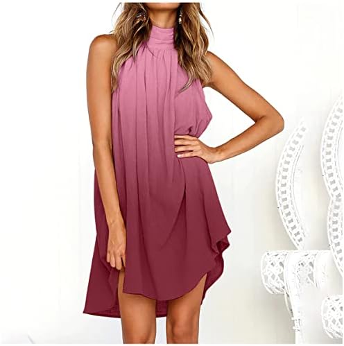 Nxxyeel haljine sa Halter izrezom za žene Mini dužine rukava bez ramena izdubite Gradijentnu cvjetnu Swing
