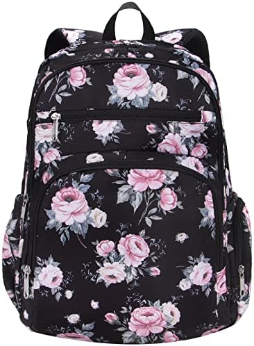 Cvjetni ruksak za žene odgovara laptopu od 15,6 inča lagani školski kampus koledž paket za leđa Bookbag