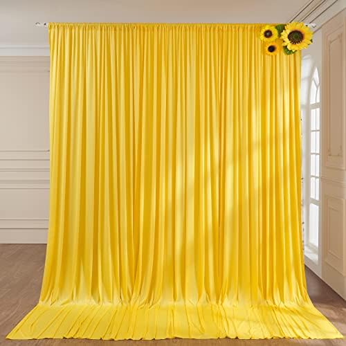 10ftx10ft žute pozadinske zavjese za zabave, zavjese za pozadinu od poliestera bez bora, potrepštine za