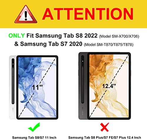 Finfie Case za Samsung Galaxy Tab S8 / Tab S7 11 inča sa ugrađenim držačem olovke, s višestrukim kutnim