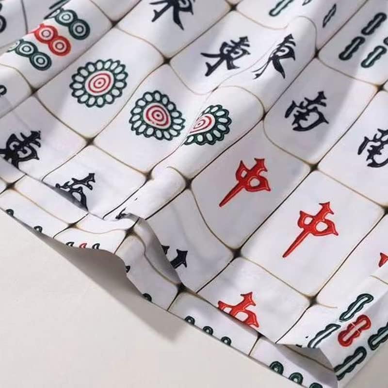 N / A Ljeto Personalizirano Mahjong majica Plaža Bože Muški Hong Kong Style Labavi kratkih kratkih rukava