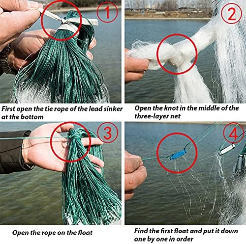 Cinghi Lusso Gill Net ribolovne mreže 3 sloja ribolov sa mrežom sa plovnom ribolovom zamkom ljepljive neto