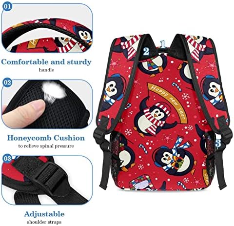 Tbouobt putni ruksak set lagan laptop casual ruksak za žene muškarci, crtani pingvin božić