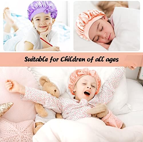 Unaone 2 kom svilena kapa za djecu koja spavaju, meka satenska kapa sa elastičnom trakom, poliesterska kapa