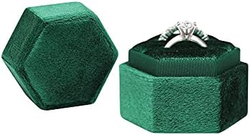 Blutete Hexagon Velvet dvostruki slotovi zvoni za rukovanje kutija za angažman prstena