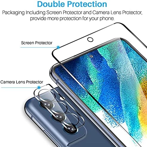 Lk [5-in-1] 2 paket Samsung Galaxy S21 FE Zaštitni zaslon i 2 pakovanja zaštitnik sa S21 Fe Okvir za poravnanje,