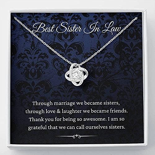 Nakit za poruke, ručno rađena ogrlica - personalizirani poklon ljubav Knot ogrlica, sestra, poklon za sestru, ogrlicu za sestru, sestrina rođendanski pokloni, sestrinjski rođendanski pokloni, sestro