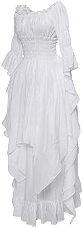 ZEFOTIM Gotička haljina Ženska labava truba rukav Retro Cosplay haljina Dugi rukav Elegante Party Club haljina Maxi haljina