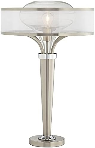 Possini Euro Design Layne Art Deco stolna lampa sa USB i AC utičnicom za radnu stanicu baza za punjenje
