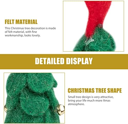 Aboofan Mali božićno stablo Zeleno filc 3D božićno drvce sa trbušnim desktop ukrasom zvona za Xmas Party