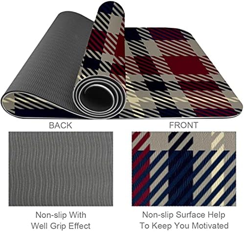Siebzeh Navy Tartan uzorak Plaid Texture Premium Thick Yoga Mat Eco Friendly gumeni Health&fitnes neklizajuća
