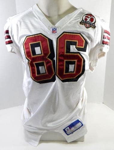2006 San Francisco 49ers 86 Igra izdana Bijela Jersey 60. Seasons Patch 46 8535 - Neintred NFL igra rabljeni