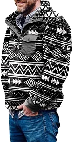 Duksevi za muškarce Fleece, Aztec Print Vintage Holiday džemperi Kašmir džemper Polo za muškarce