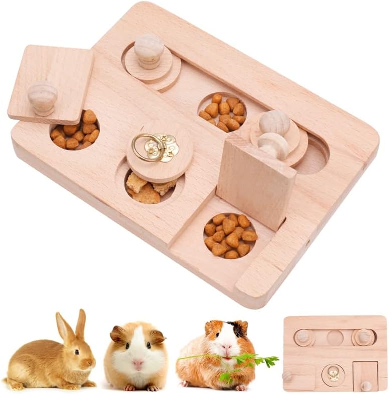 Jspupifip zamorče igračke za ishranu 6 u 1 drvene igračke za zamorca edukativne interaktivne igračke za skrivanje poslastica za male životinje igračke za kućne ljubimce hrčci zec
