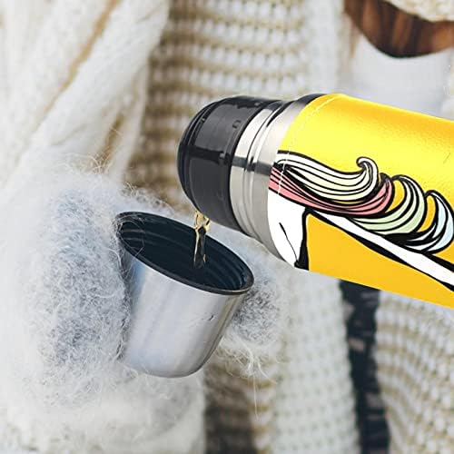 Vakuum izolirana od nehrđajućeg čelika, žuti crtani jednorog Ispis termos boca vode za vruće i hladne napitke