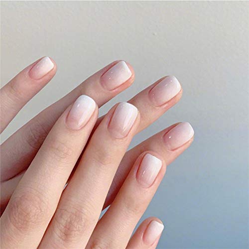 Aimimier 24kom francuski Ombre lažni nokti sjajni gradijent puni poklopac kratki kvadratni lažni nokti sa