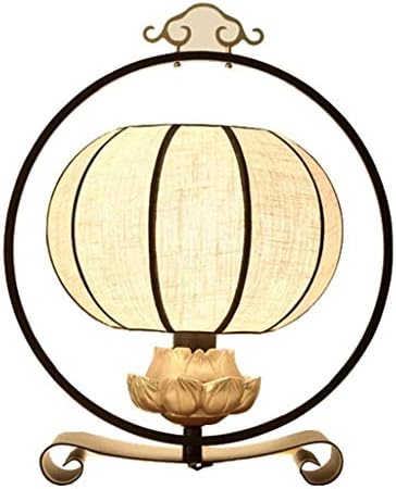 Xjjzs stolna svjetiljka, antikva stolna svjetiljka u dnevnoj sobi spavaća soba u krevetu, tkanina i kovano