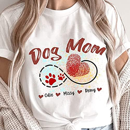 Ttmaxx Dog Mom Shirt, Dog Custom Hoodies, personalizovani Psi ' Names T-Shirt, Custom Dog Duks, Dog mama