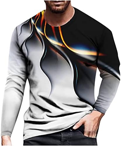 Muškarci Ležerni okrugli vrat Top Fashion 3D bluza za ispis na otvorenom Atletski trendi pulover dukserica