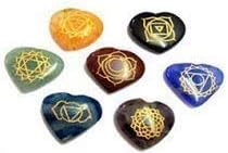 Divine Aura Bealing Crystal Prirodni reiki kamen kamena od 7 ugraviranih reiki znakovima - srčani oblik