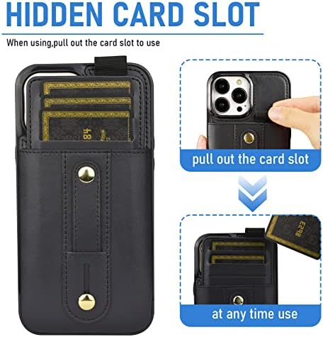 Chnerlian torbica za novčanik za iPhone 12 Pro Max - kožna futrola od mikrovlakana sa držačem za kartice, postoljem,dizajnirana za Apple iPhone 12 pro max case, 2020