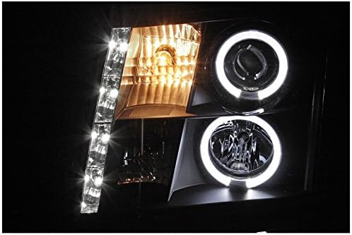 ZMAUTOPARTS Dual Halo LED projektor farovi farovi dimljeni za Cadillac Escalade 2002-2006
