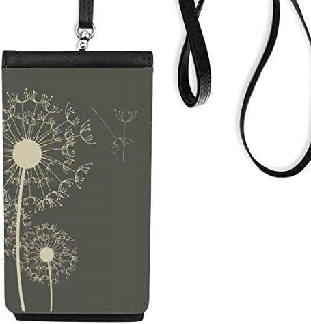 DANDELION Cvijeće s Ilustracija Telefon novčanik torbica Viseće mobilne torbice Crni džep