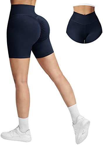 A AGROSTE žene Cross workout Shorts sa džepovima 5 Scrunch Butt Lifting Shorts Plijen visokog struka Yoga