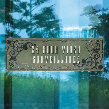 CGsignLab | 24-satni video nadzor -Victorian Gotic prozor Cling | 36 x12