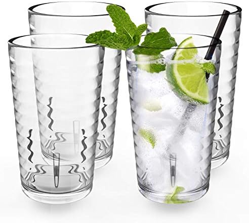 ALIMOTA plastične čašice za čaše, [neraskidivi akril] plastične čaše za vodu za piće, Set od 13 unci od