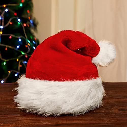 Eoefou Santa šešir za odrasle, veliki Božić praznični šešir sa baršunom i udobnom oblogom za odrasle Party