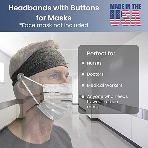Traka za glavu sa tipkama za medicinske sestre | Wisture Wicking znojna band maska ​​nije uključena