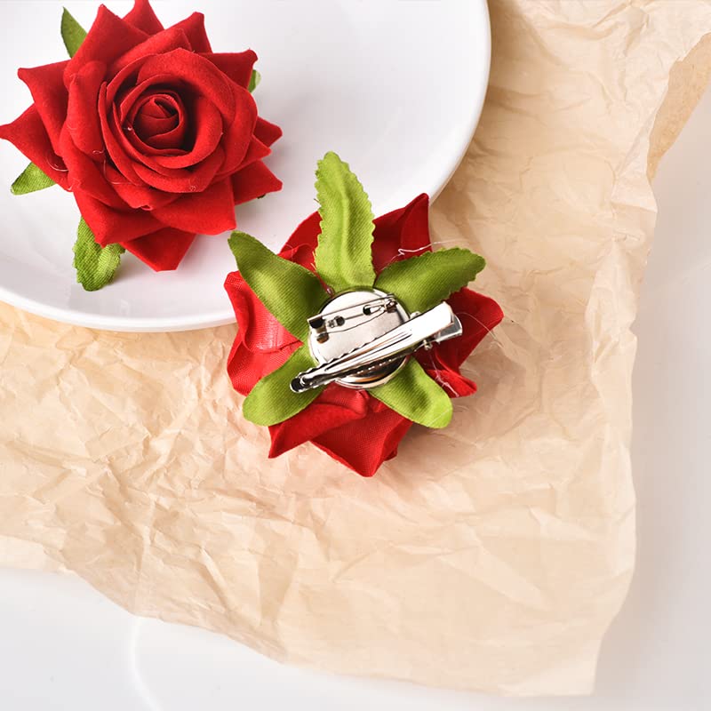 Ružičasti klipovi broš igle za žene djevojke cvjetne kose Barretts Rose broševa za zabavu za vjenčanje za