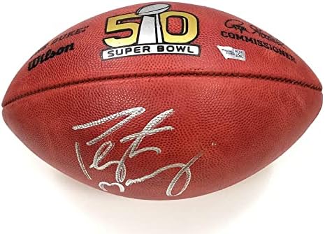 Peyton Manning Autographied Denver Broncos Wilson Duke Super Bowl 50 Igra Football Fanatics Autentična -