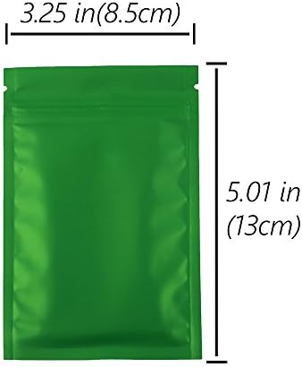 100 prozirnih / srebrnih/zelenih ravnih metalnih folija sa patentnim zatvaračem torbica 8. 5x13cm