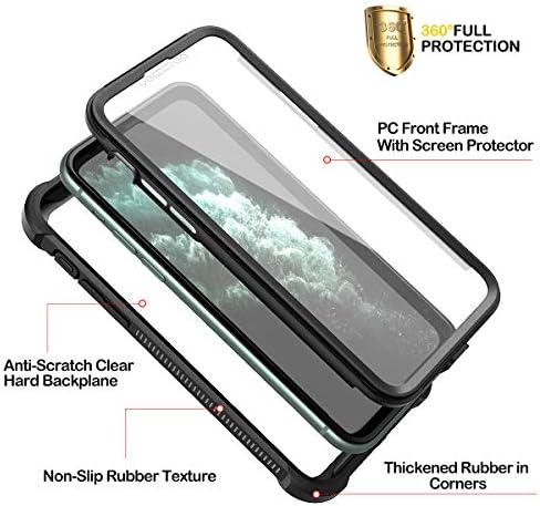 Dexnor iPhone 11 PRO futrola sa zaštitnim ekranom Pročisti robusni puni tjelesni zaštitni udarni udarni