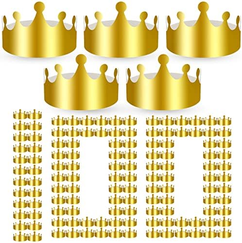 100 komada papira krune zlato rođendan Nova Godina krune Party King Crown Bulk papir kape proslave potrepštine
